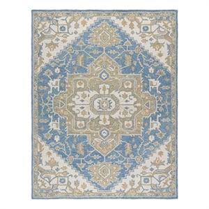 Safavieh Metro 9'-0&quot x 12'-0&quot Wool and Cotton Hand Tufted Rug in Blue / Beige