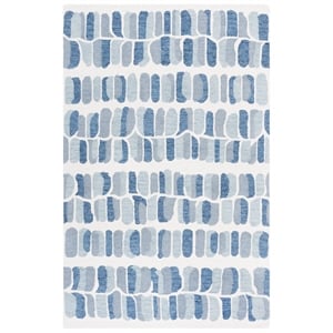 Safavieh Metro 6'-0&quot x 9'-0&quot Wool and Cotton Hand tufted Rug in Blue / Ivory