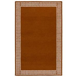 Safavieh Metro 4'-0&quot x 6'-0&quot Wool and Cotton Hand Tufted Rug in Rust / Ivory