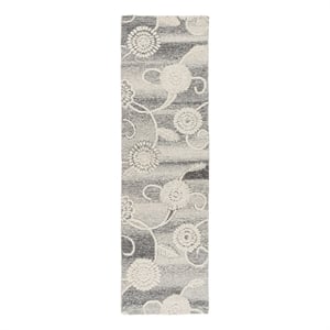 Safavieh Metro 2'-3&quot x 8'-0&quot Wool and Cotton Hand Tufted Rug in Gray / Ivory
