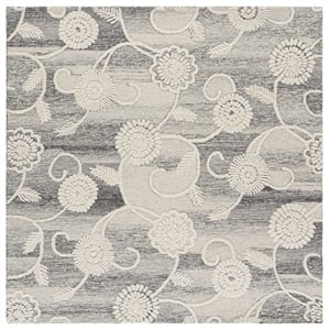 Safavieh Metro 6'-0&quot x 6'-0&quot Wool and Cotton Hand Tufted Rug in Gray / Ivory