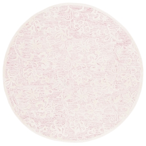 Safavieh Metro 4'-0&quot x 4'-0&quot Wool and Cotton Hand Tufted Rug in Pink / Ivory