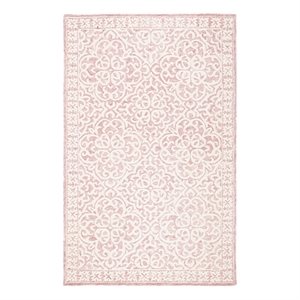 Safavieh Metro 2'-3&quot x 5'-0&quot Wool and Cotton Hand Tufted Rug in Pink / Ivory