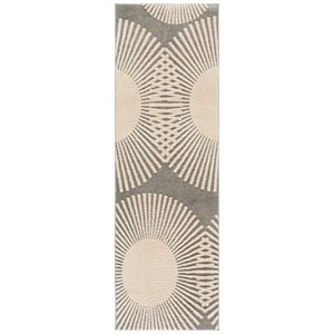 Safavieh Versailles 2'-6&quot x 8'-0&quot Polyester Power Loomed Rug in Gray / Beige