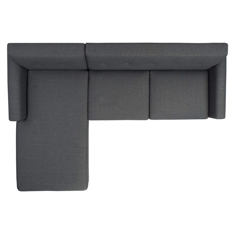 Safavieh Nicolettie Linen and Wood Sectional Sofa in Slate / Gray