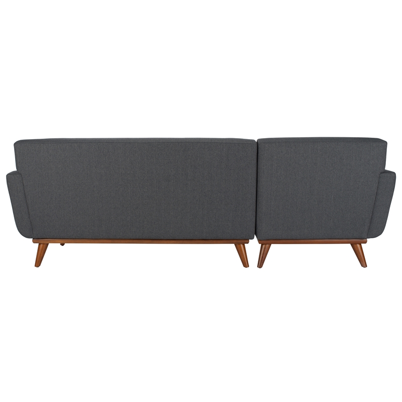 Safavieh Nicolettie Linen and Wood Sectional Sofa in Slate / Gray