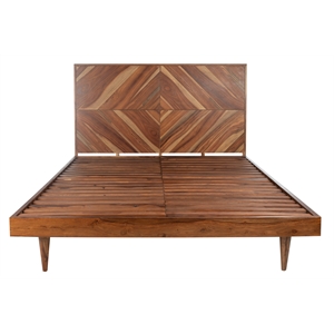 Safavieh Macibryn Wood Herringbone Bed in Natural