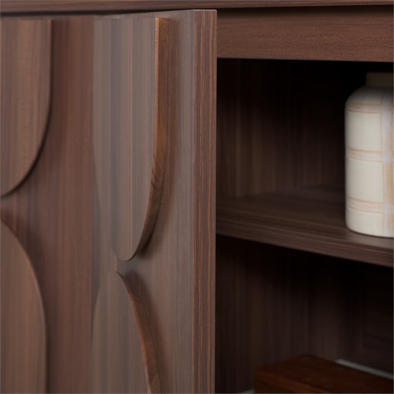 Safavieh Arsenio 4 Door 2 Shelf Wood Sideboard in Walnut