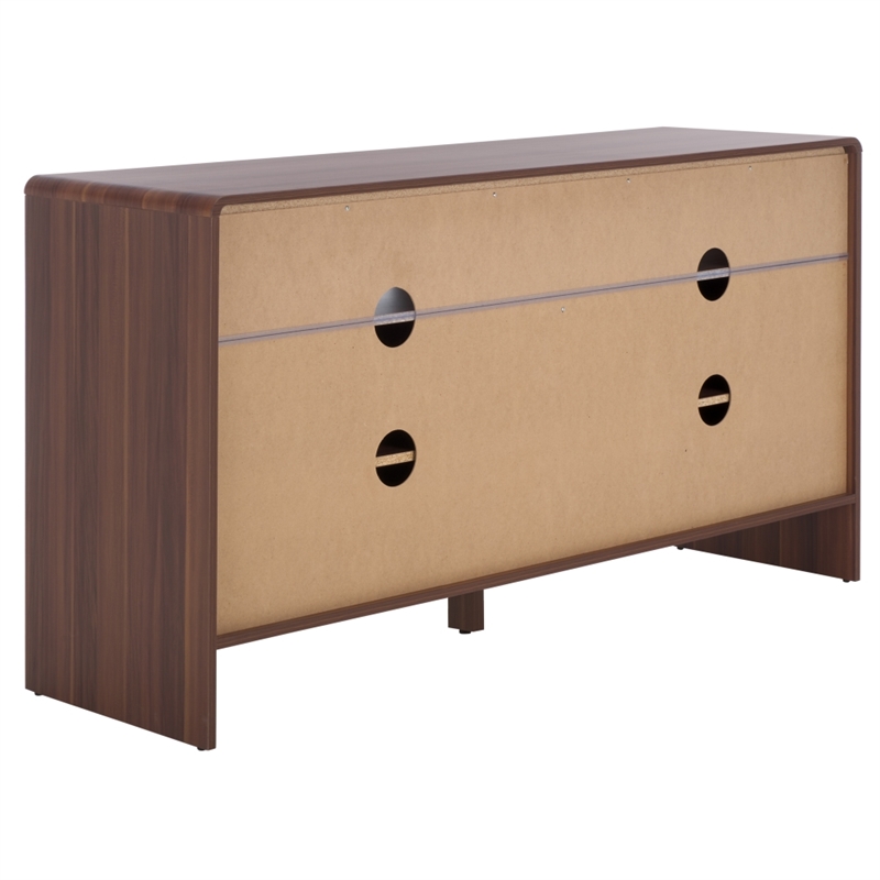 Safavieh Arsenio 4 Door 2 Shelf Wood Sideboard in Walnut
