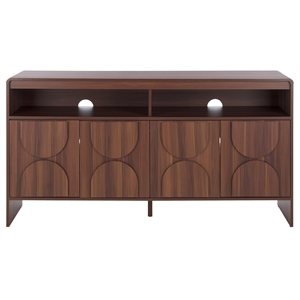 Safavieh Arsenio 4 Door 2 Shelf Wood Sideboard in Walnut