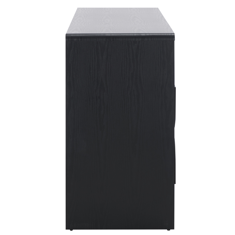 Safavieh Arsenio 4 Door 2 Shelf Wood Sideboard in Black