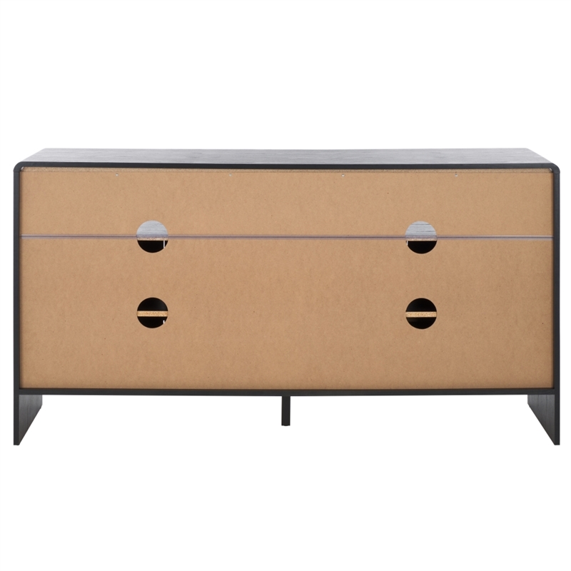 Safavieh Arsenio 4 Door 2 Shelf Wood Sideboard in Black