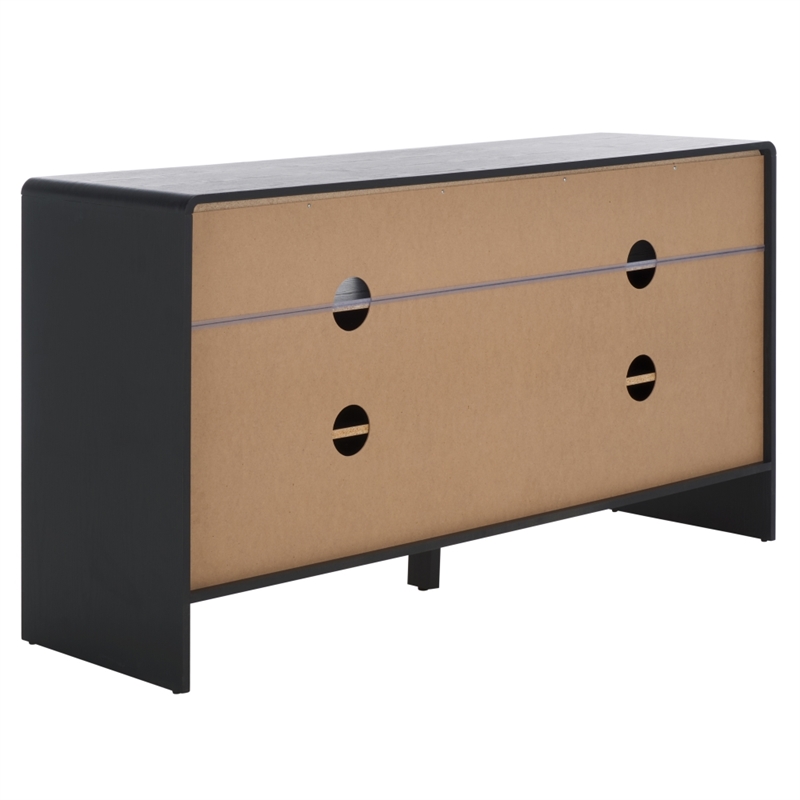 Safavieh Arsenio 4 Door 2 Shelf Wood Sideboard in Black