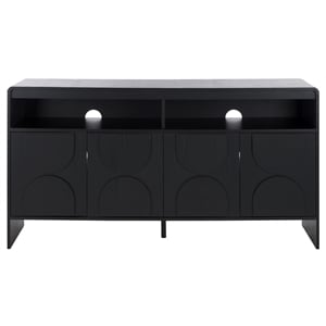 Safavieh Arsenio 4 Door 2 Shelf Wood Sideboard in Black