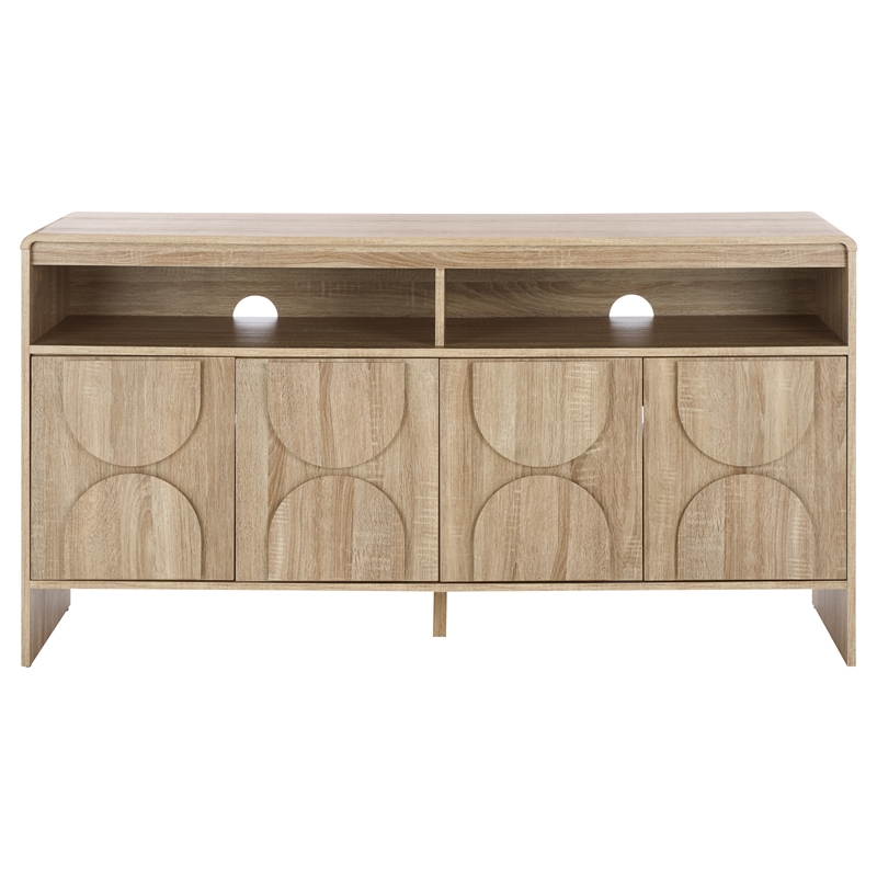 Safavieh Arsenio 4 Door 2 Shelf Wood Sideboard in Cream