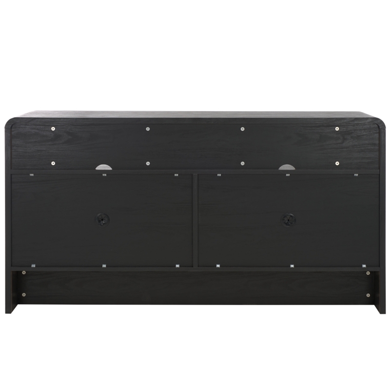 Safavieh Narine 4 Door 2 Shelf Wood Sideboard/Media Stand in Black