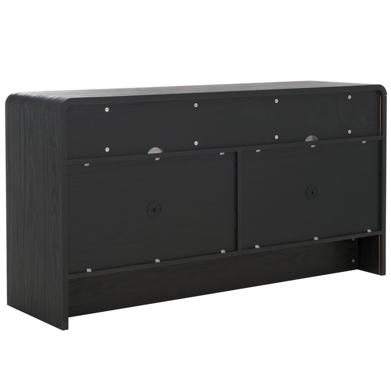Safavieh Narine 4 Door 2 Shelf Wood Sideboard/Media Stand in Black