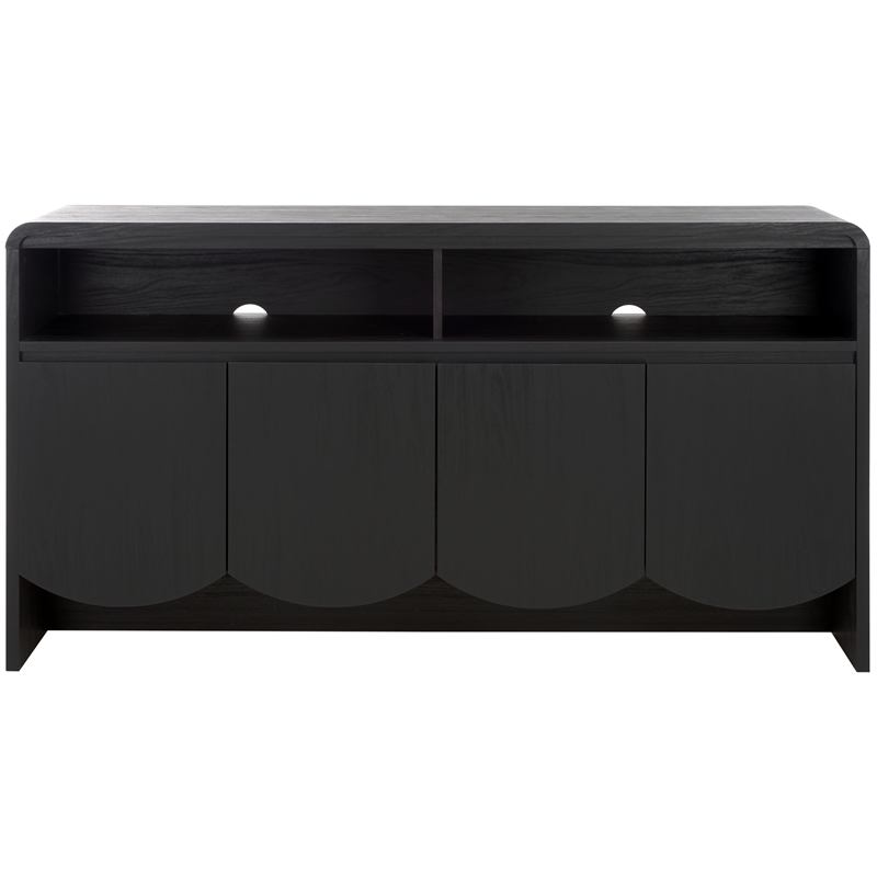 Safavieh Narine 4 Door 2 Shelf Wood Sideboard/Media Stand in Black