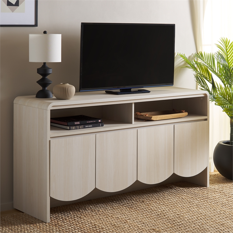 Safavieh Narine 4 Door 2 Shelf Wood Sideboard/Media Stand in White
