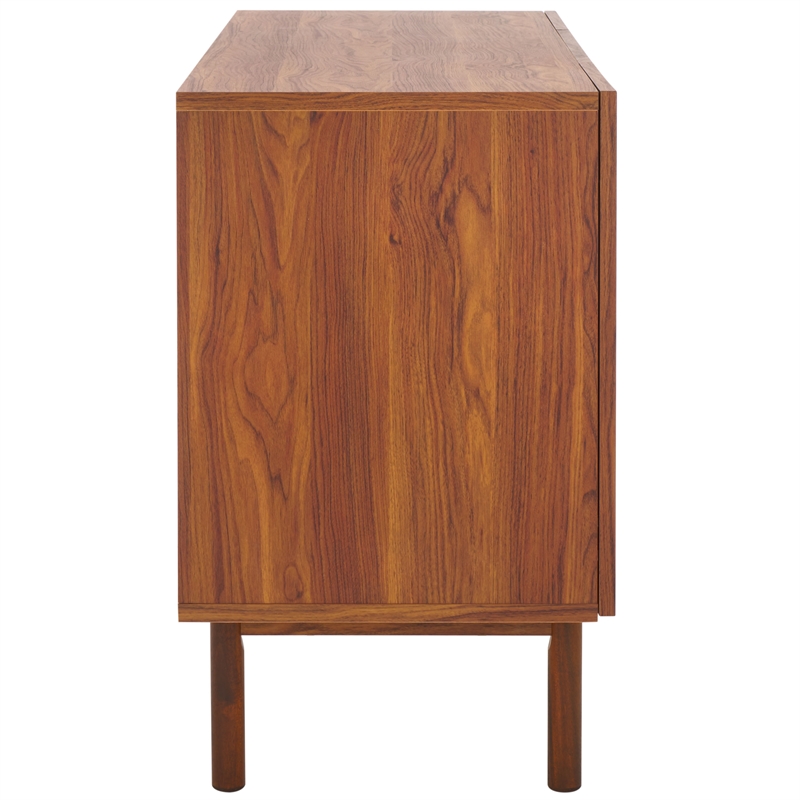 Safavieh Piran 2 Door 3 Drawer Wood Sideboard/Media in Walnut / Gold