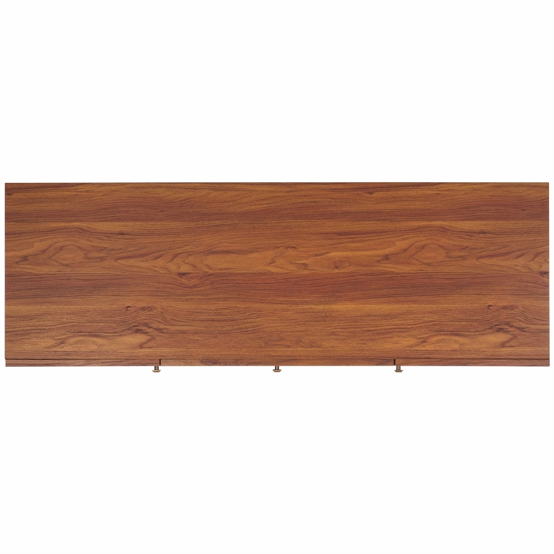 Safavieh Piran 2 Door 3 Drawer Wood Sideboard/Media in Walnut / Gold