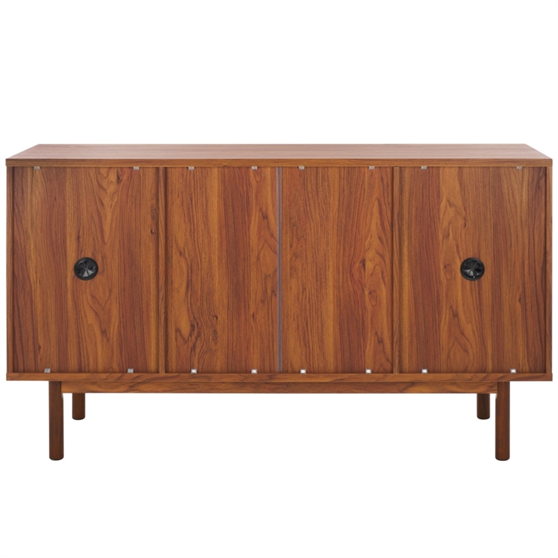 Safavieh Piran 2 Door 3 Drawer Wood Sideboard/Media in Walnut / Gold