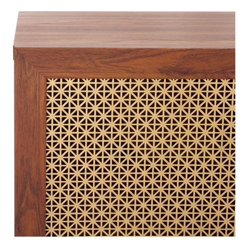 Safavieh Piran 2 Door 3 Drawer Wood Sideboard/Media in Walnut / Gold