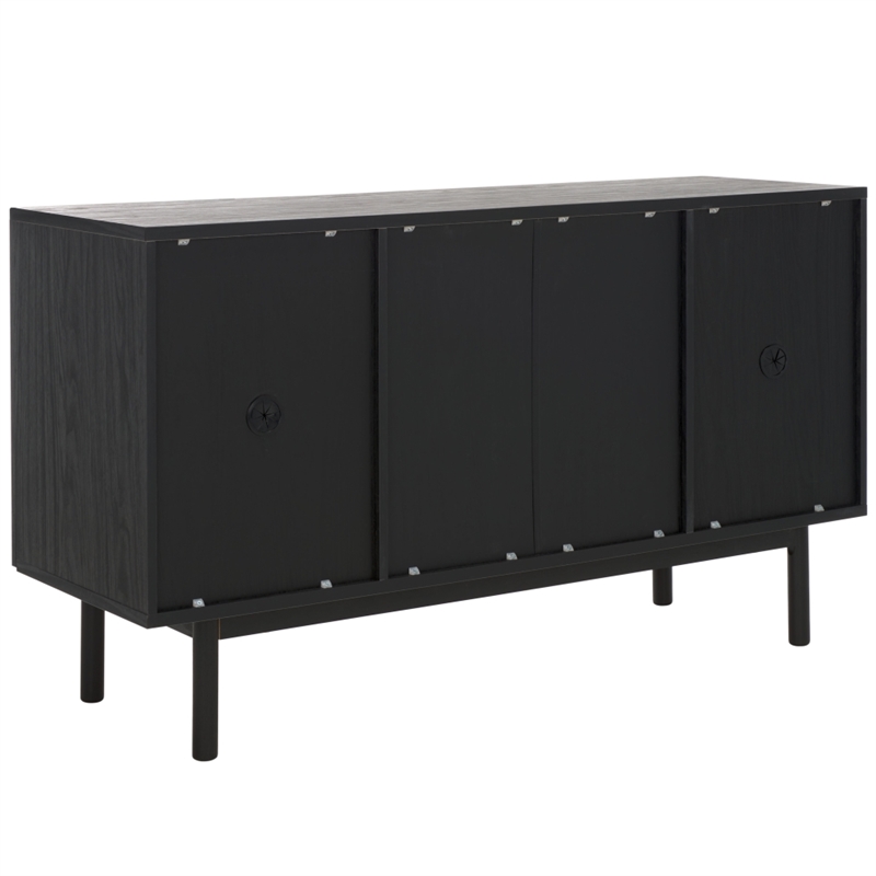 Safavieh Piran2 Door 3 Drawer Wood Sideboard/Media in Black / Gold