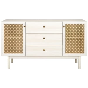 Safavieh Piran 2 Door 3 Drawer Wood Sideboard/Media in White / Gold