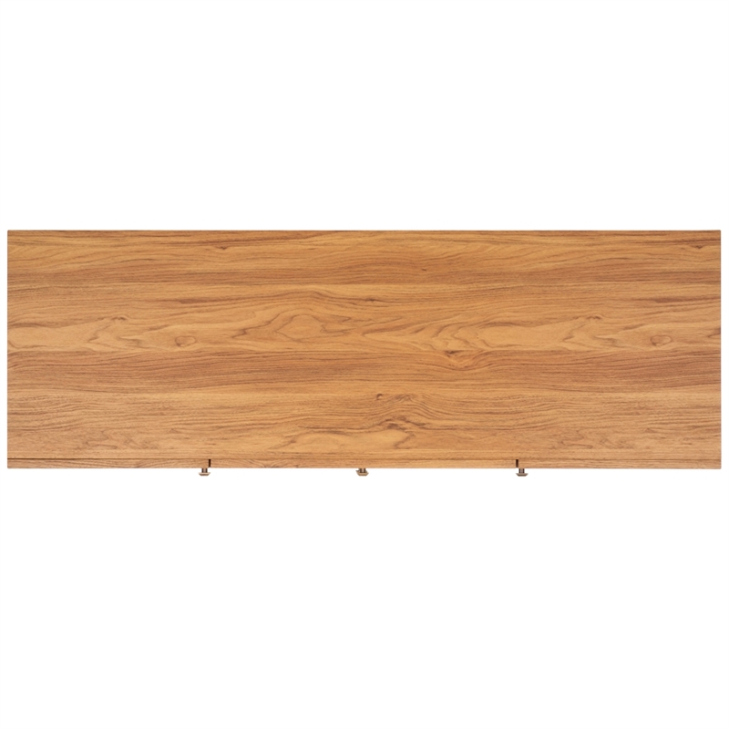 Safavieh Piran 2 Door 3 Drawer Wood Sideboard/Media in Oak / Gold