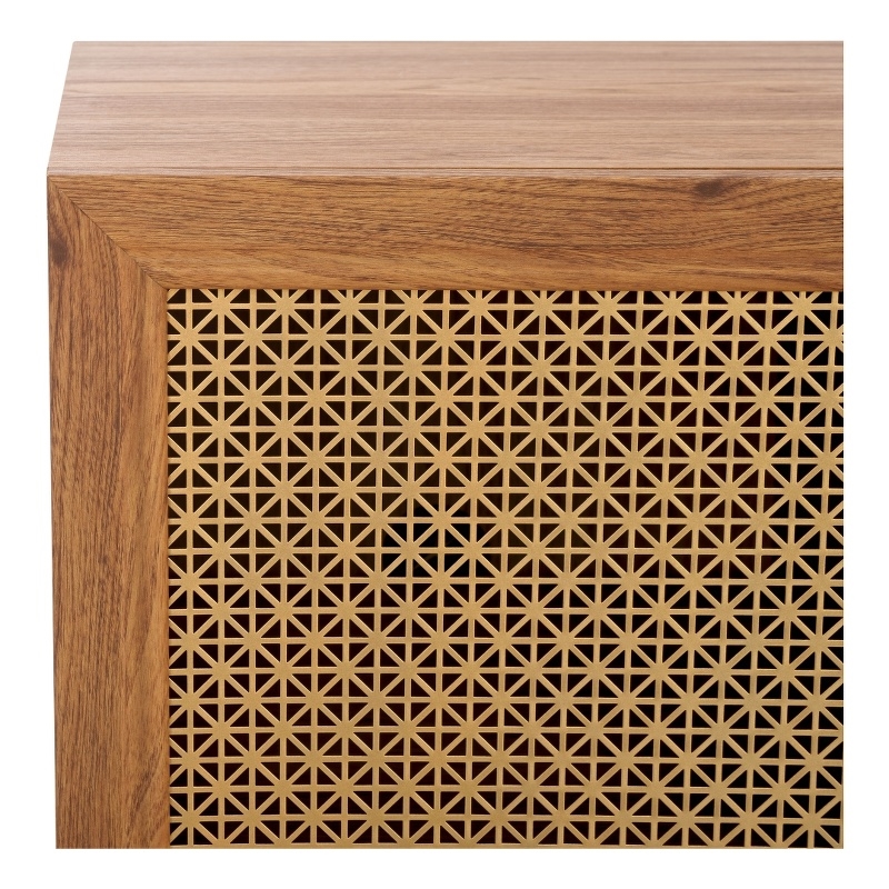 Safavieh Piran 2 Door 3 Drawer Wood Sideboard/Media in Oak / Gold