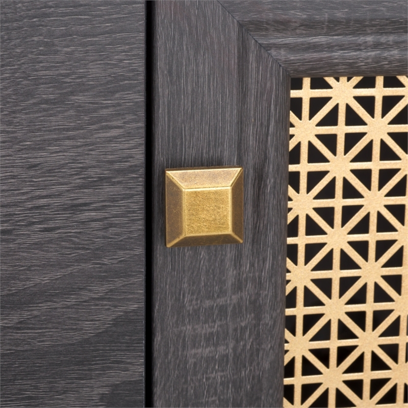 Safavieh Piran 2 Door 3 Drawer Wood Sideboard/Media in Black / Gold