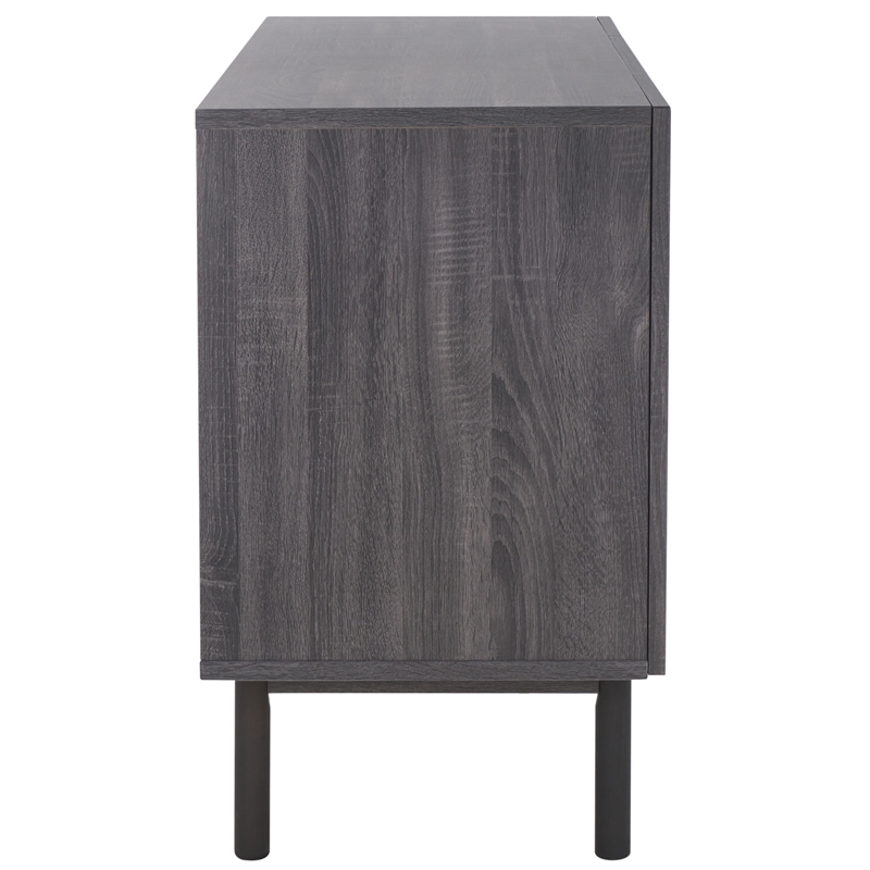 Safavieh Piran 2 Door 3 Drawer Wood Sideboard/Media in Black / Gold