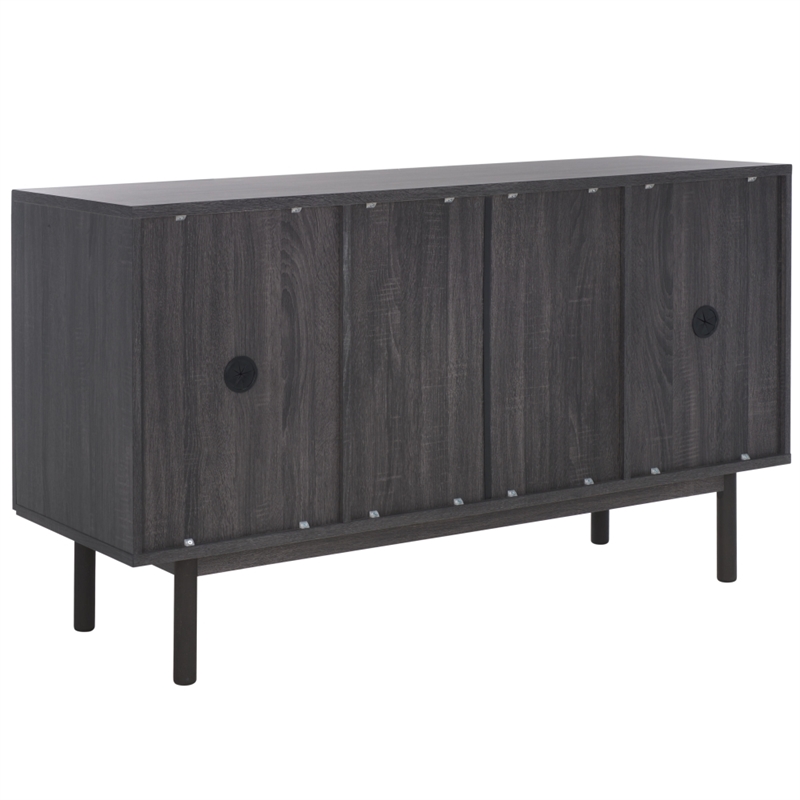 Safavieh Piran 2 Door 3 Drawer Wood Sideboard/Media in Black / Gold
