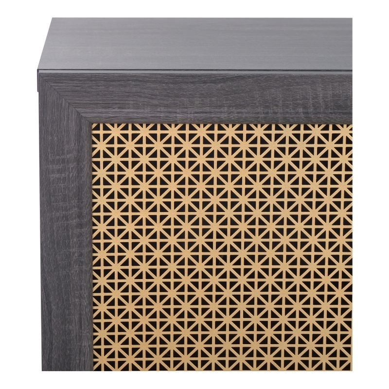 Safavieh Piran 2 Door 3 Drawer Wood Sideboard/Media in Black / Gold