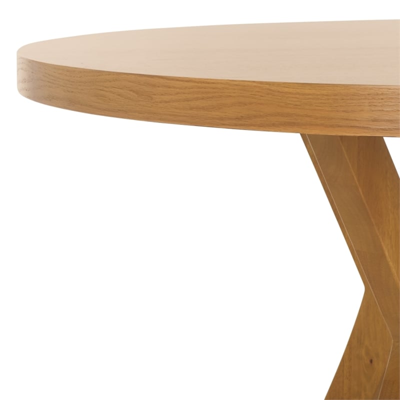 Safavieh Luis Round Wood Dining Table in Natural