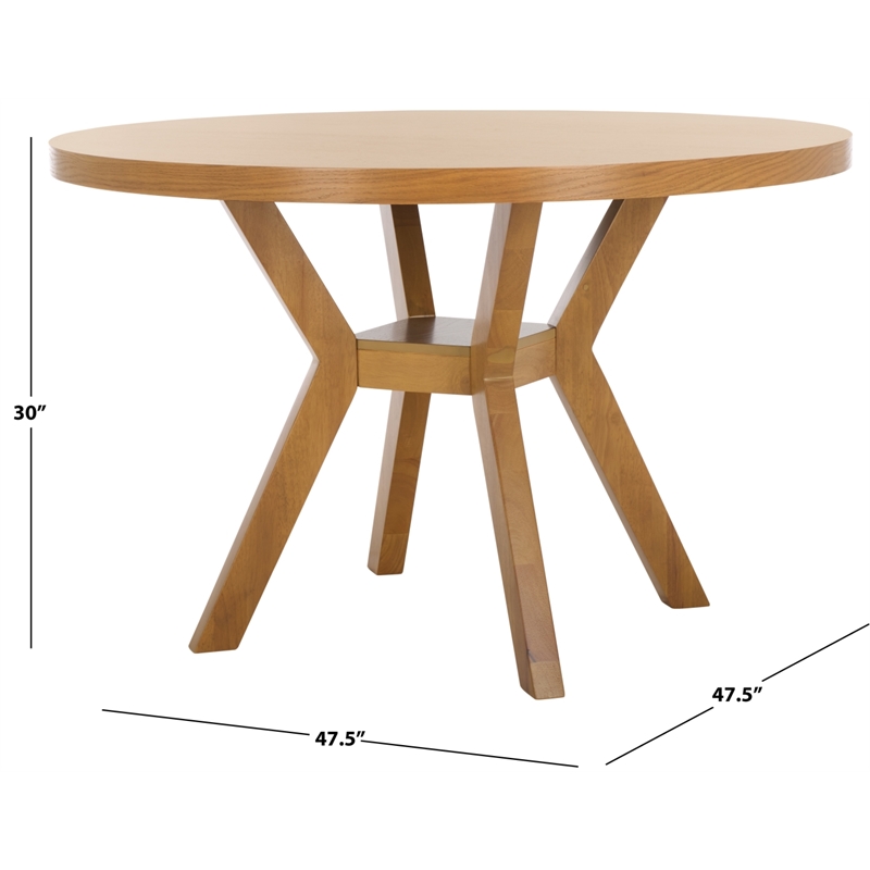 Safavieh Luis Round Wood Dining Table in Natural