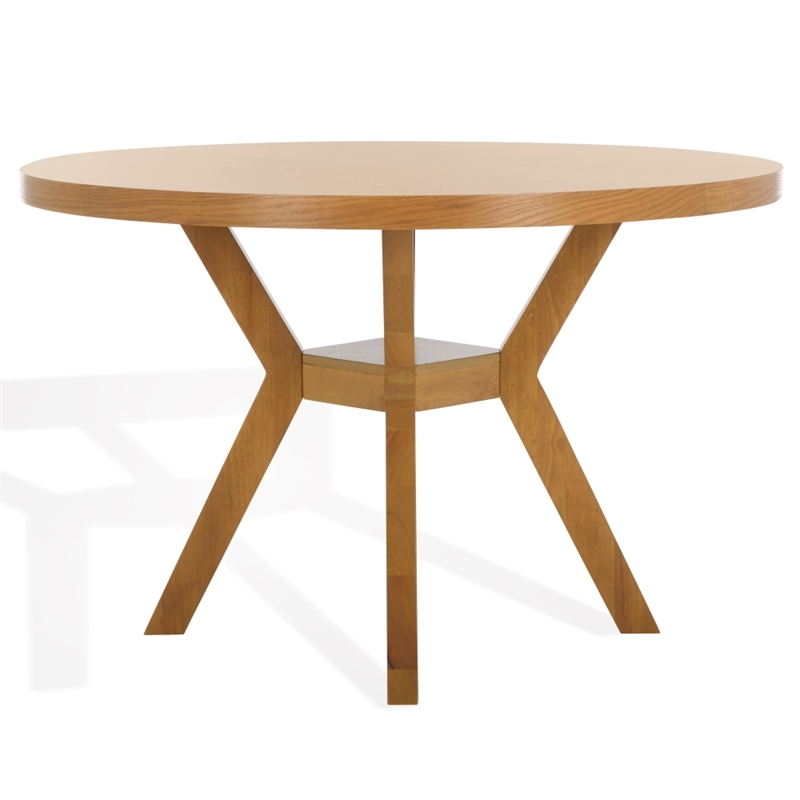 Safavieh Luis Round Wood Dining Table in Natural