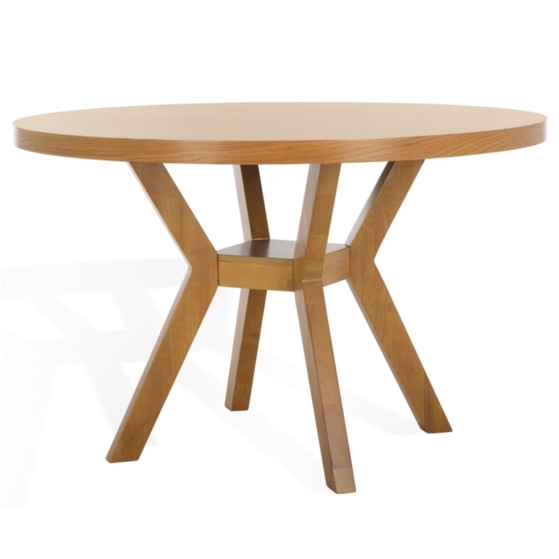 Safavieh Luis Round Wood Dining Table in Natural