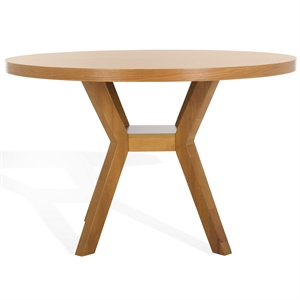 Safavieh Luis Round Wood Dining Table in Natural