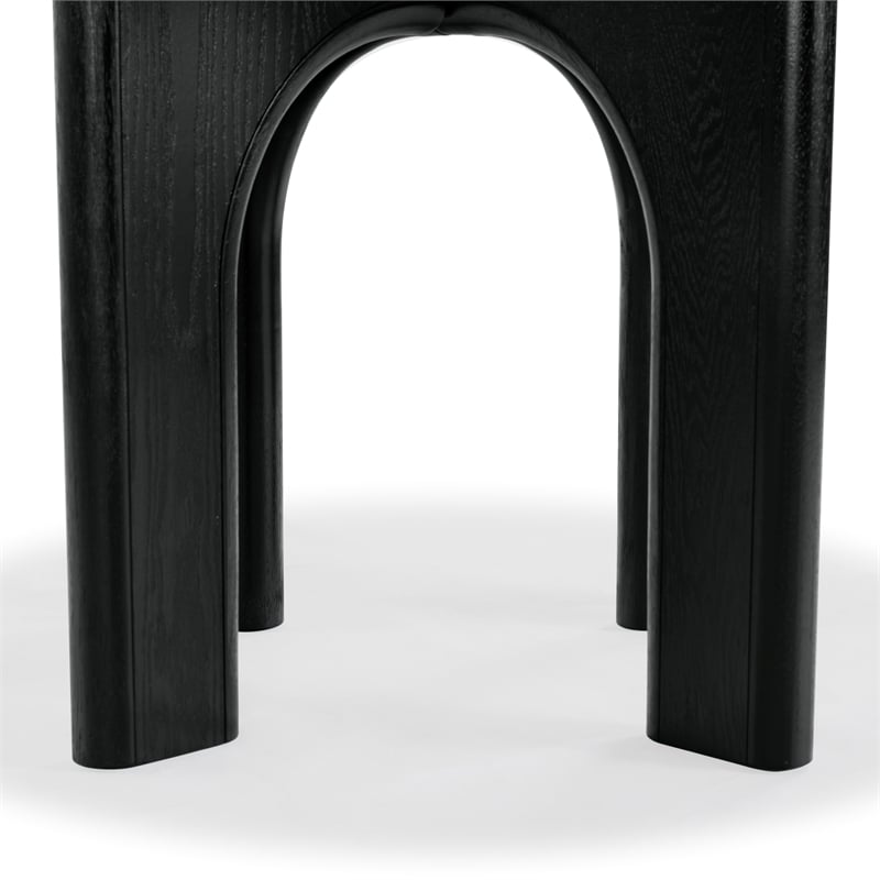 Safavieh Olivetta Round Wood Dining Table in Black