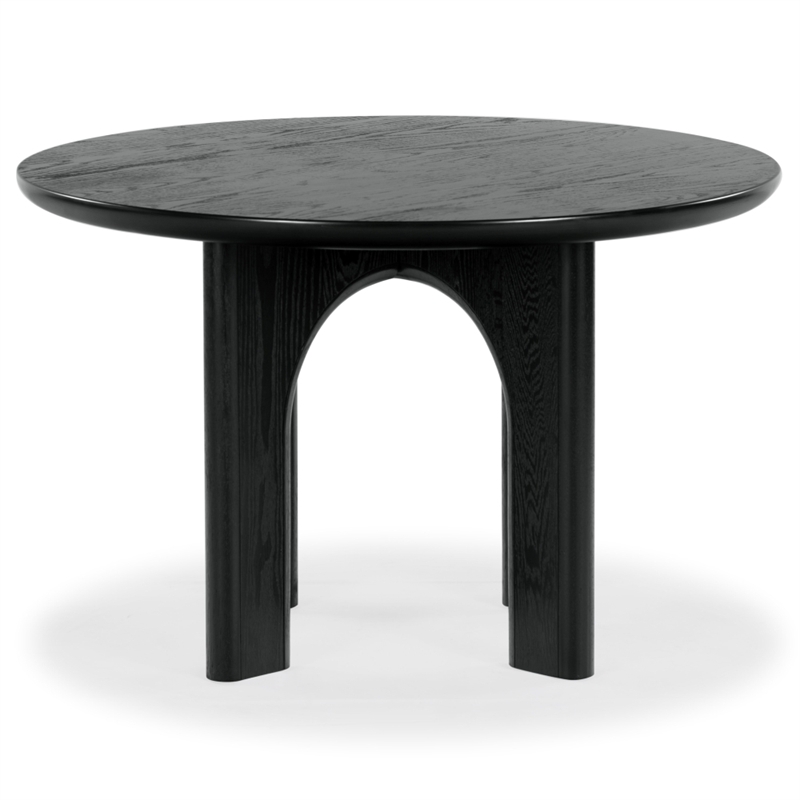 Safavieh Olivetta Round Wood Dining Table in Black