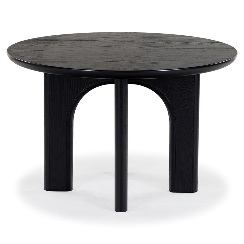 Safavieh Olivetta Round Wood Dining Table in Black