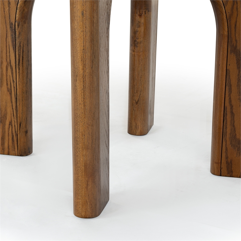 Safavieh Olivetta Round Wood Dining Table in Medium Oak
