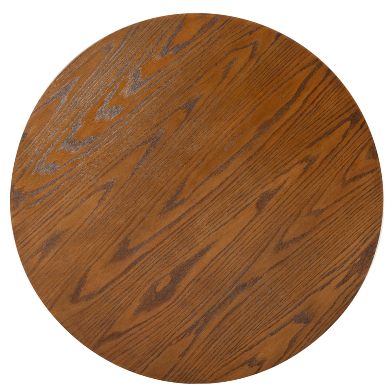 Safavieh Olivetta Round Wood Dining Table in Medium Oak