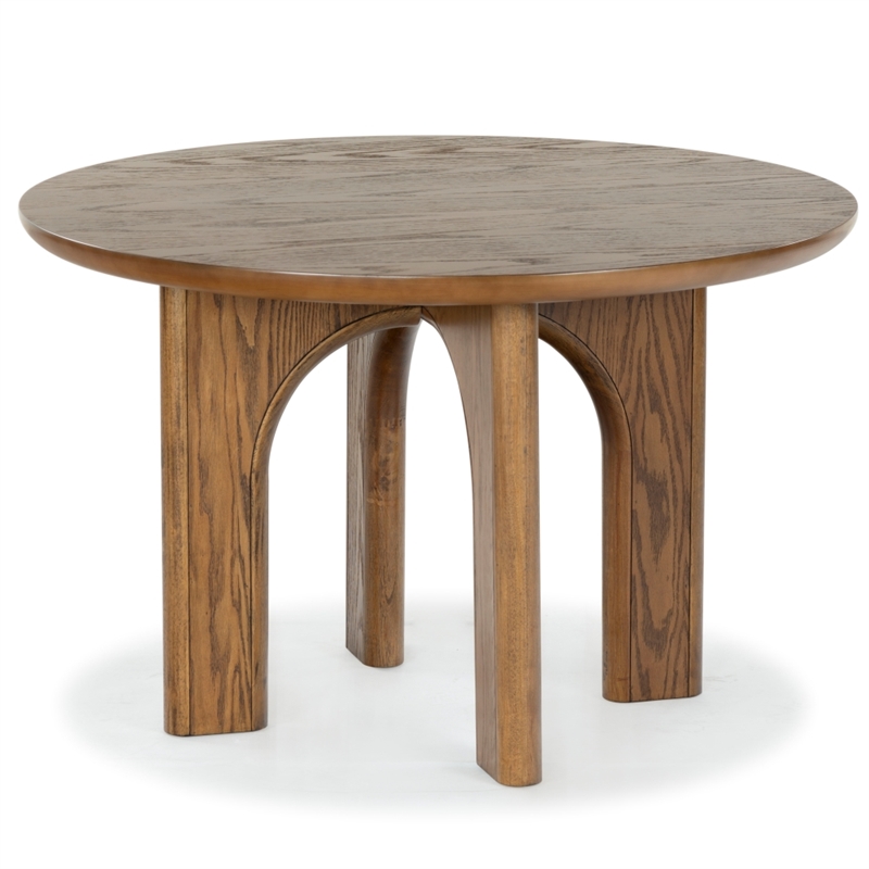 Safavieh Olivetta Round Wood Dining Table in Medium Oak