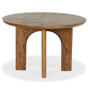 Safavieh Olivetta Round Wood Dining Table in Medium Oak