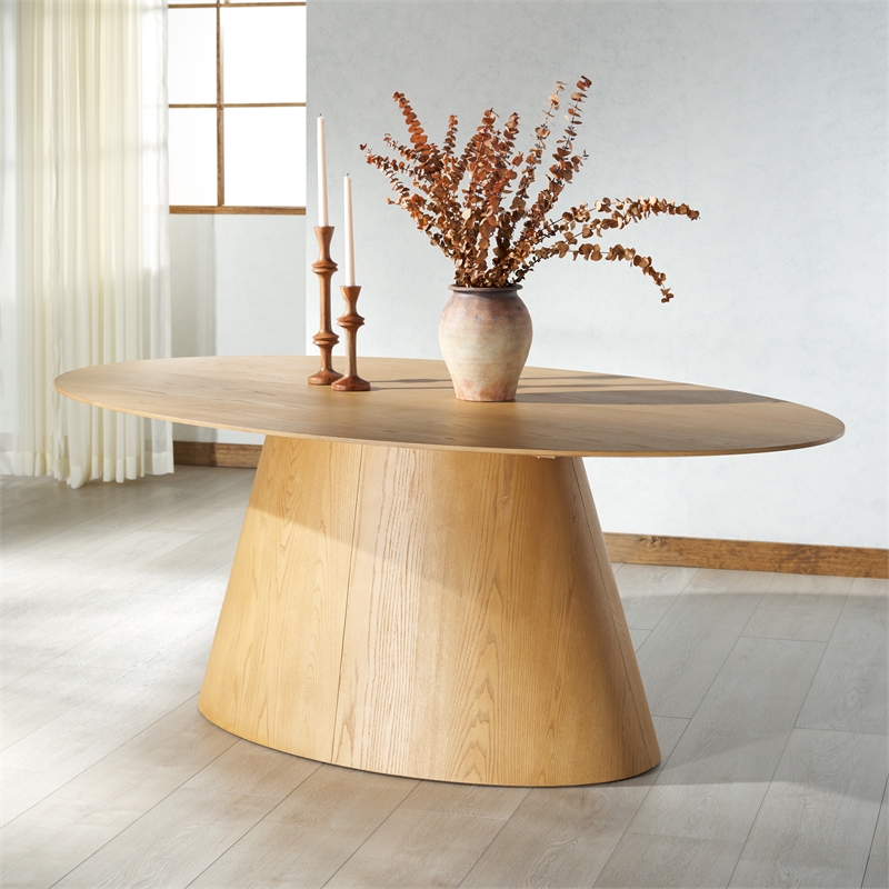 Safavieh Owyn Oval Wood Dining Table in Natural