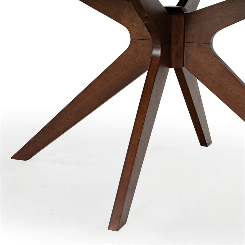 Safavieh Hawkins Wood Oval Dining Table in Walnut