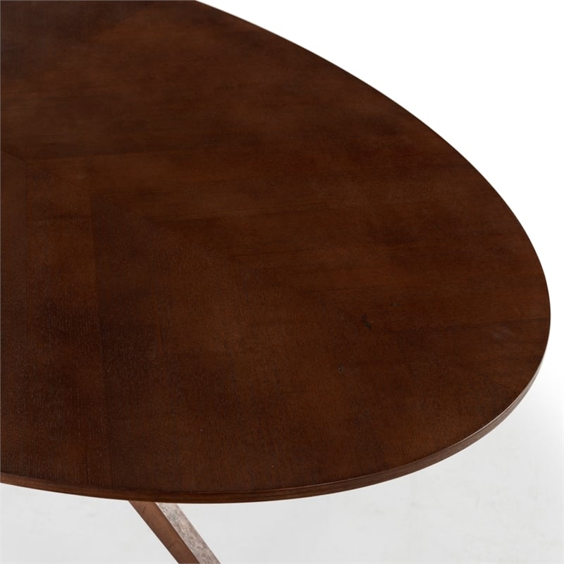 Safavieh Hawkins Wood Oval Dining Table in Walnut